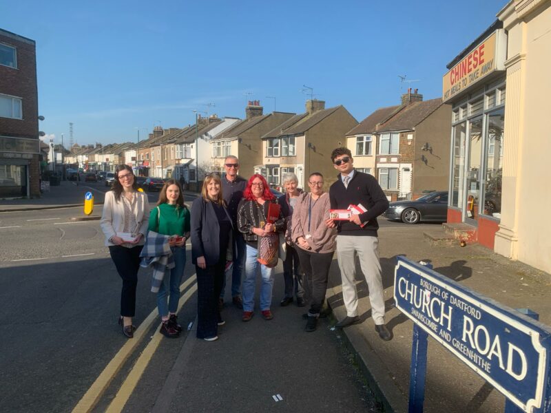 Labour campaigners in Swanscombe.